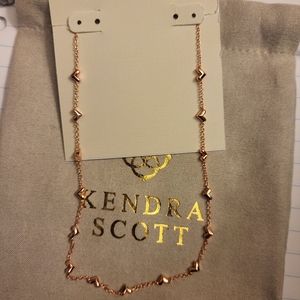 Kendra Scott Rose Gold Heart Necklace 16in with extender